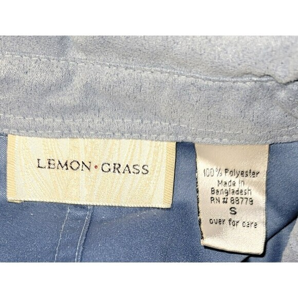 Lemon Grass Suede Like Button Down Blouse - Size Small - Picture 9 of 10